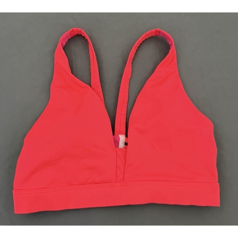 Victorias Secret VSX Sport Bra Womens Size Small Pink Strappy Back Cage Padded